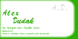 alex dudak business card
